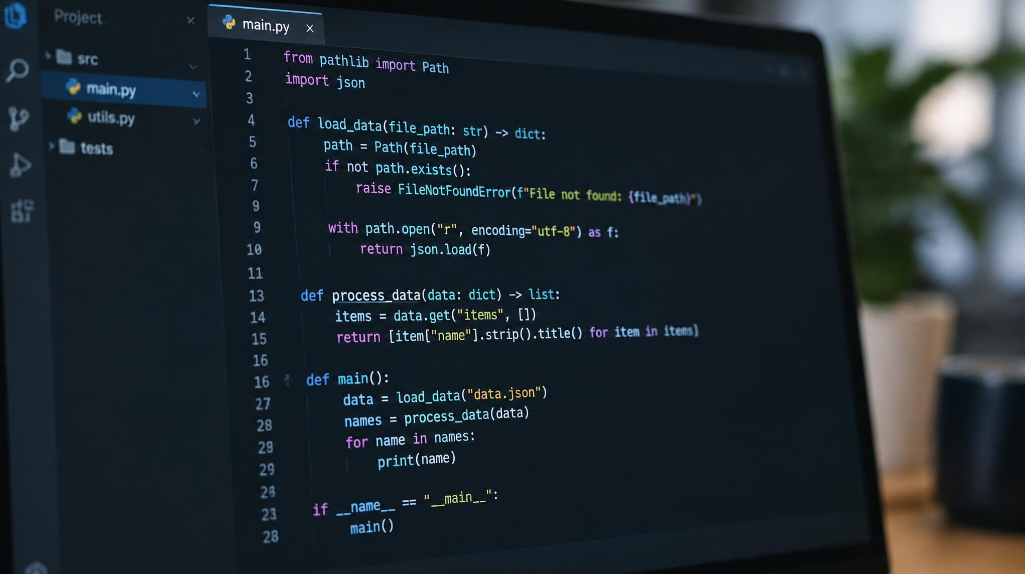 Close-up of programming code on a monitor