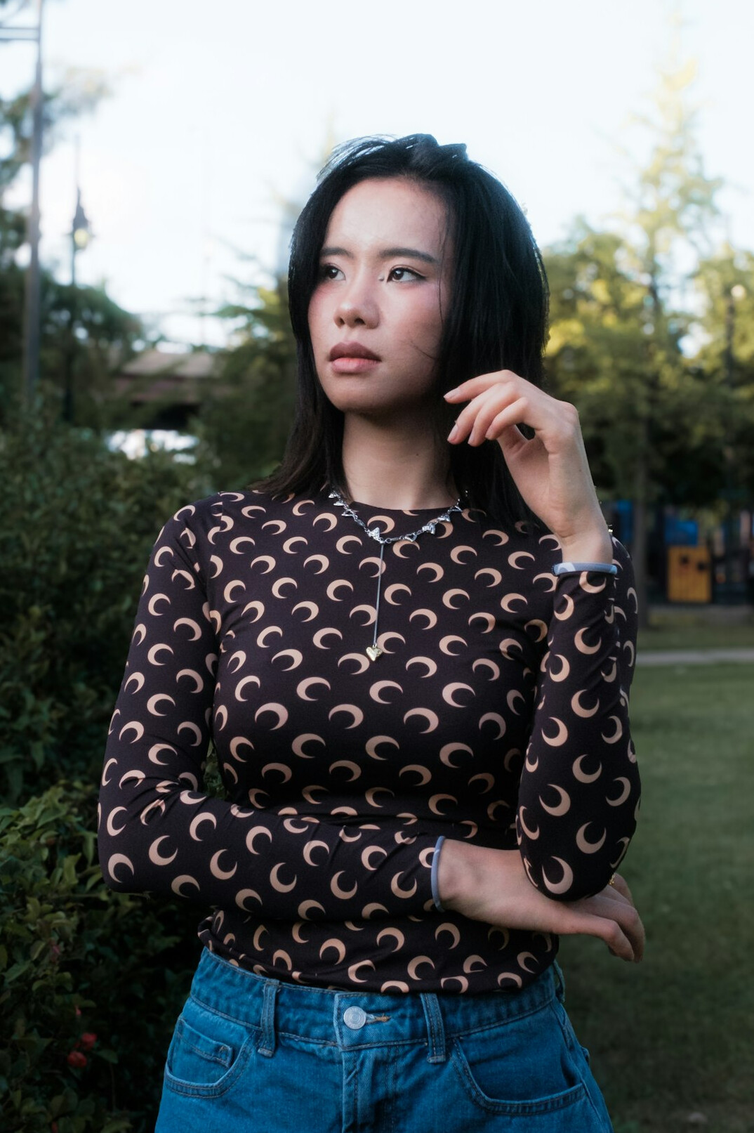 Portrait of a young Croatian woman with long hair
