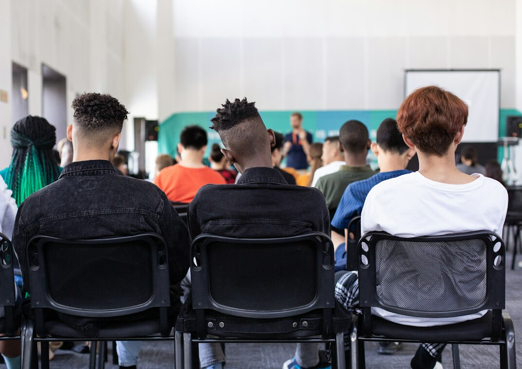 programming students in classroom
